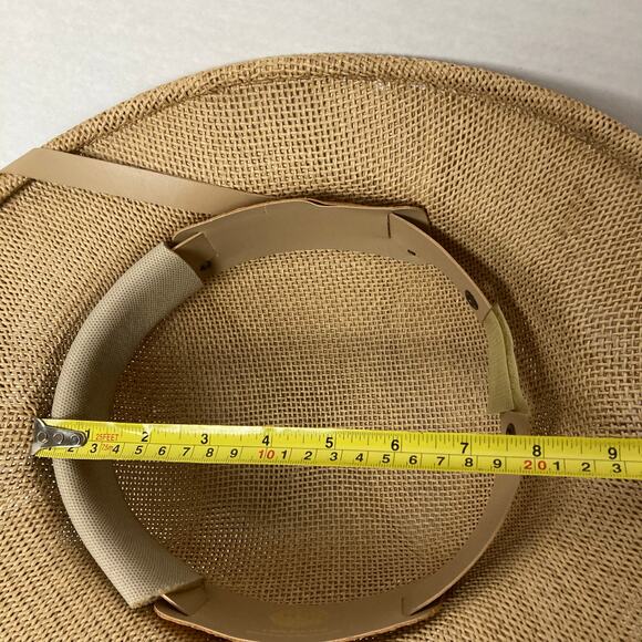 R&R Woven Safari Pith Helmet Hat Tan Outdoor Sun Protection Adventurer Explorer - Picture 10 of 11